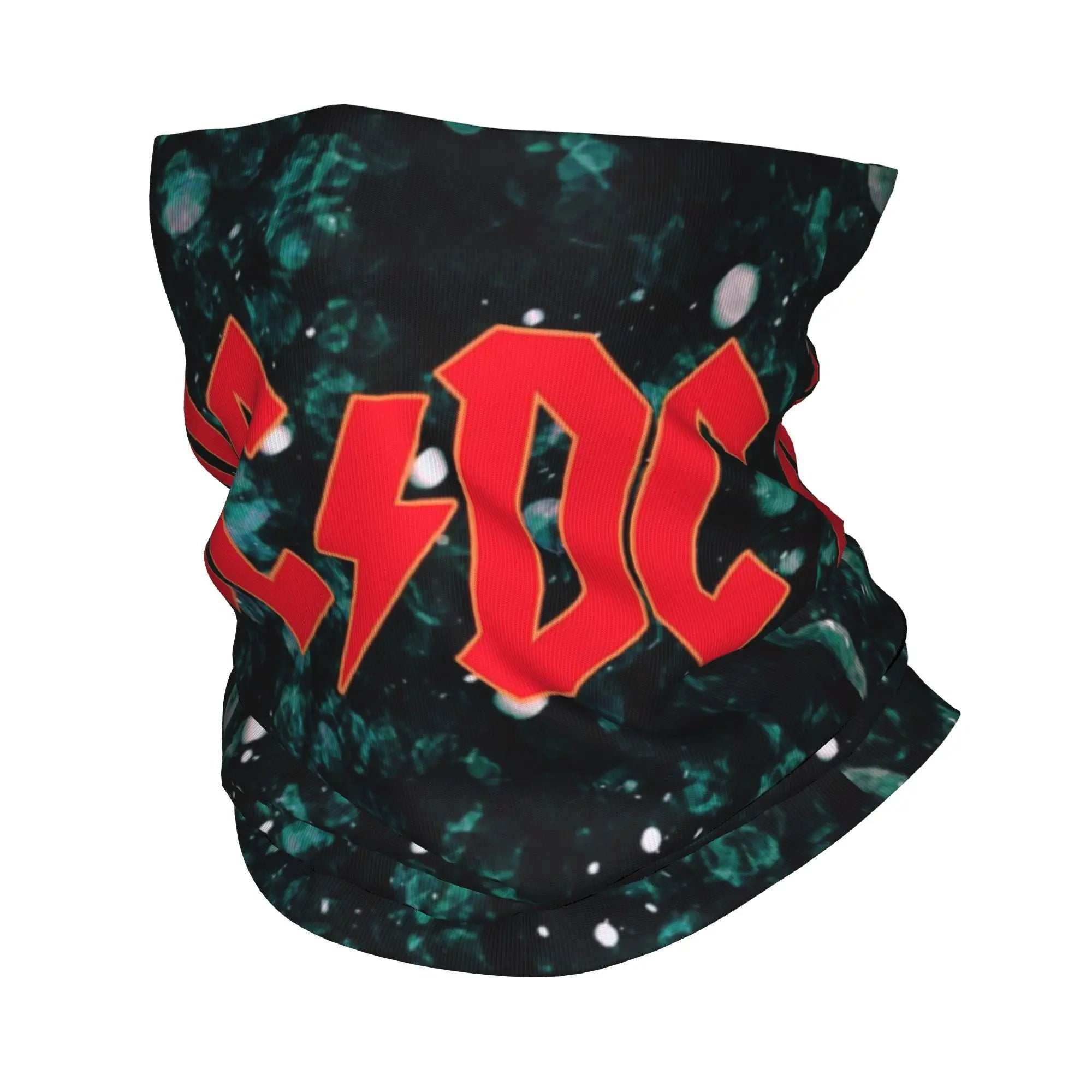 Custom Black AC DC Logo Camouflage Heavy Metal Band Bandana Neck Warmer Women Men Winter Hiking Ski Scarf Gaiter  Face Cover