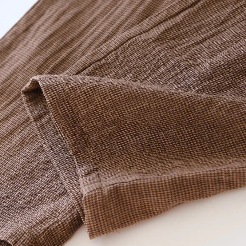 2025 New Spring Couple's Pajama Set 100% Cotton Long Sleeve Long Pants Two Piece Set for Men and Women's Home Furnishings