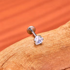 1/10PCS ASTM F136 Titanium 16G Heart CZ Threaded Labret 3mm/4mm CZ Cartilage Tragus Helix Nose Stud Piercing Jewelry