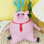 Cartoon Toy Pig Stretch Creative Sensory Toy Rebound Pig Stress Relief Toy Funny Squeeze Soft Pig Toy for Girls Boys