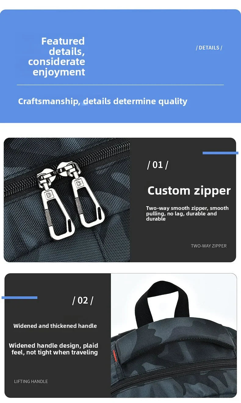 2025 new camouflage backpack for boys High capacity school bag for junior high school students Outdoor travel backpack for men