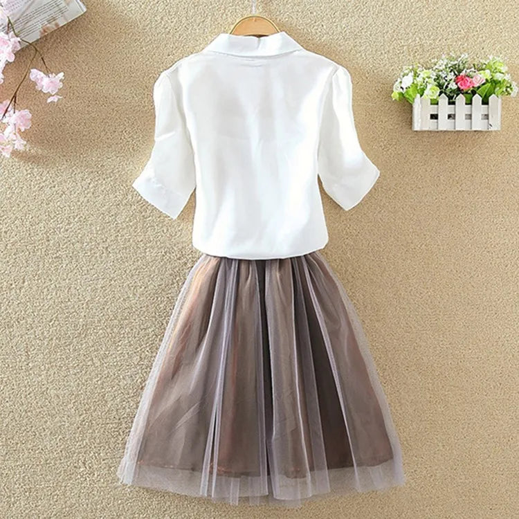 2025 New Womens Tops Fashion Women Summer Chiffon Blouse Short Sleeve Casual Shirt White Ropa Mujer Blusas Feminino