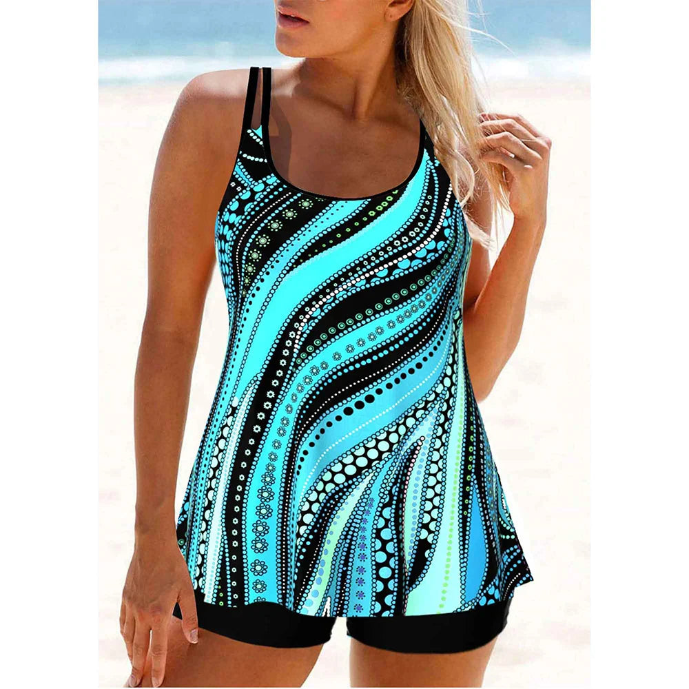 2024 Women's Sexy New Swimsuits Plus Size Printed Beachwear Summer Beach Ladies Casual Fashion Tankini Swim Wear