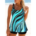 2024 Women's Sexy New Swimsuits Plus Size Printed Beachwear Summer Beach Ladies Casual Fashion Tankini Swim Wear
