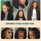 40 42 Inch Natural Color Deep Wave 13x4 13x6 HD Transparent Full Frontal Lace Curly Brazilian Human Hair Water Wigs 200 Density