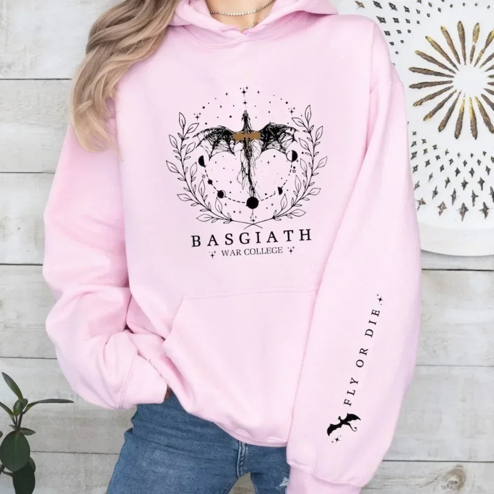 2025 Women's Fall/Winter Hoodie Fourth Wing Sweatshirt Basgiath War College Dragon Knight Hoodie Fantasy Gift unisex Pullover