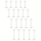 10~20pcs/Set Transparent Acrylic Bioflex Tragus Retainer Lip Studs Ear Helix Earring 6mm 8mm 10mm 12mm Body Piercing Jewelry