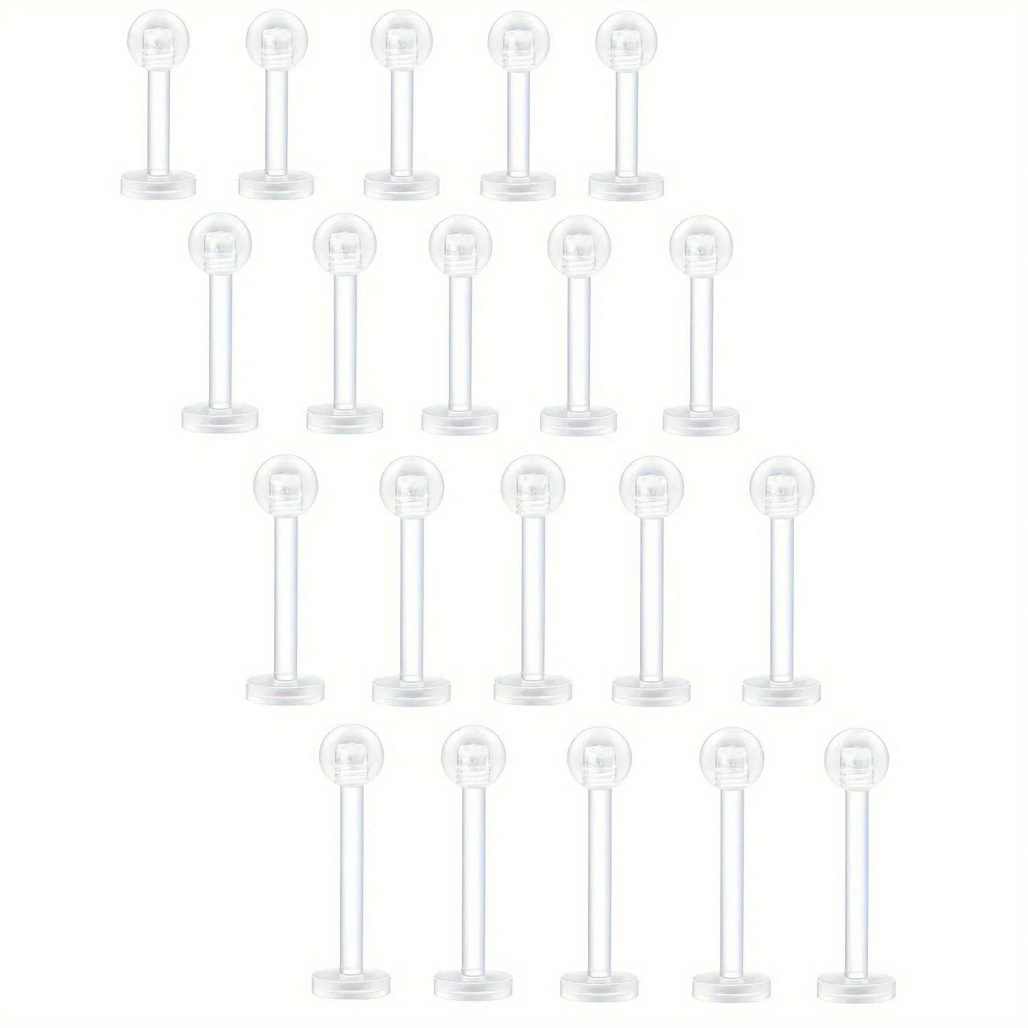 10~20pcs/Set Transparent Acrylic Bioflex Tragus Retainer Lip Studs Ear Helix Earring 6mm 8mm 10mm 12mm Body Piercing Jewelry