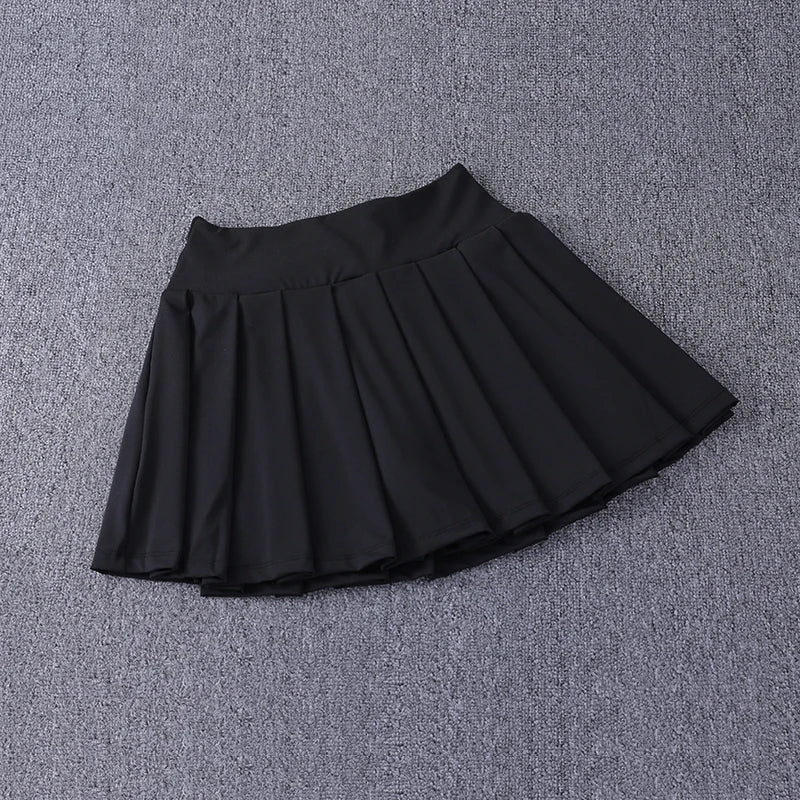 2024 New Best-Selling Pleated Nylon Spandex High Waisted Pocket Skirt With Anti Glare A-Line Sports Tennis Skirt