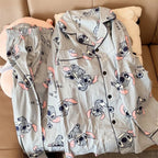 Cartoon Stitch Long Sleeved Sleepwear Pajama Sets Women's New Lazy Style Home Clothes Can Be Worn Outside Women's Pajamas Set