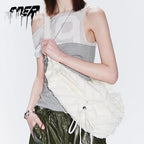 Casual Large Capaci Canvas Tote Bag Dstring Single oulder Folded Woven Handle Quali Crossbody Bag Faionable Trendy