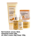 5 Piece Set Turmeric Facial Care Acne Cleansing Cream,Anti-Aging Serum,Dark Spot Moisturizer Fade Spots for Radiant Skin Care