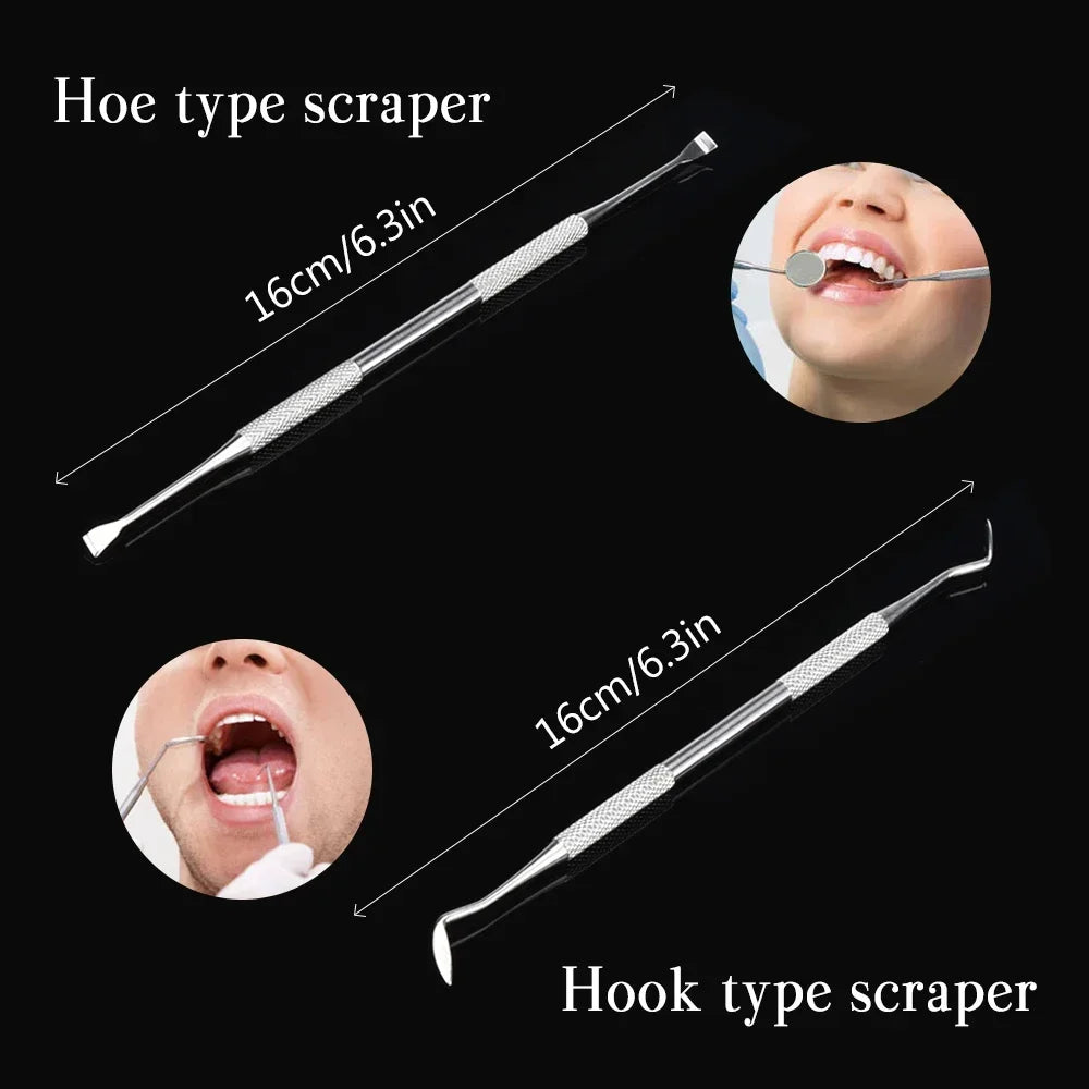 Dental Cleaning Kit Stainless Steel Tartar Scaler Teeth Whitening Tools Oral Care Portable Dentist Set with Endoscopic Cleaner