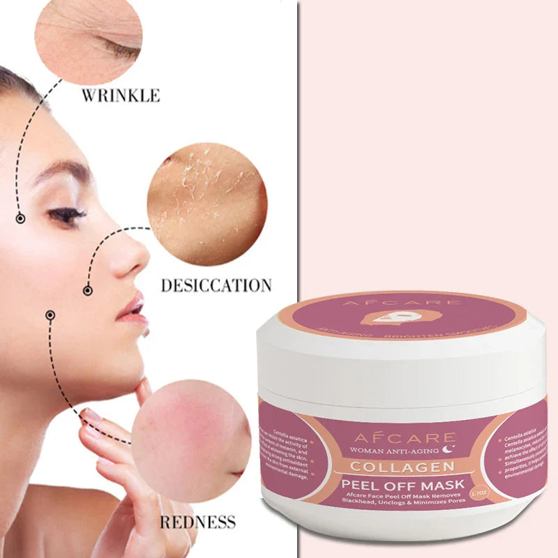 Anti Wrinkle Collagen Wrapping Peel Off Facial Mask Korean Collagen Wrapping Mask Tighten Face Lifting Moisturizing Care Mask