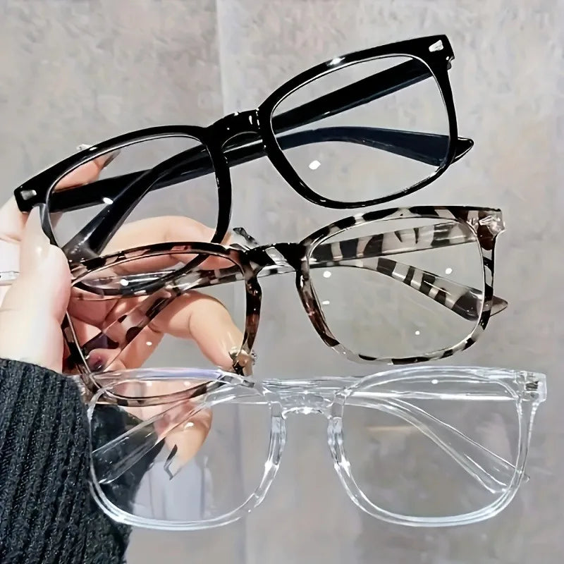 3 Pairs of Y2K Style Fashionable Transparent Lens Glasses Suitable for Daily Wear for Both Men and Women