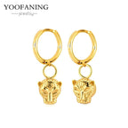 925 Sterling Silver Ear Needle Exquisite Luxury Hoop Earrings Unique Leopard Pendant Animal Design Women's Earrings Jewelry Gift