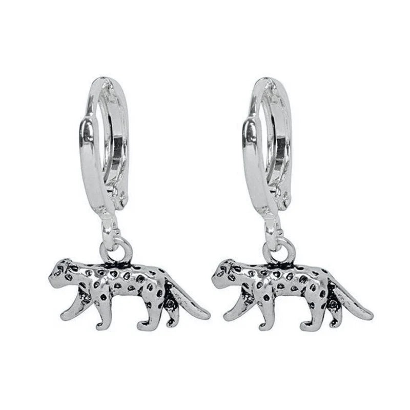 925 Sterling Silver Ear Needle Exquisite Luxury Hoop Earrings Unique Leopard Pendant Animal Design Women's Earrings Jewelry Gift
