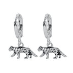 925 Sterling Silver Ear Needle Exquisite Luxury Hoop Earrings Unique Leopard Pendant Animal Design Women's Earrings Jewelry Gift