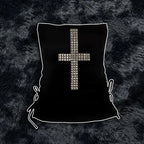 Emo Kpop Goth Baby Tees Women 90s Vintage Clothing T-shirts Kawaii Girl Harajuku Cross Hot Stamping Y2k Clothes Streetwear