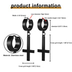 BONISKISS Men Women Stainless Steel Inverted Upside Down Cross Earring Church of Satan Temple Occult Satanic Witchy Stud Jewelry