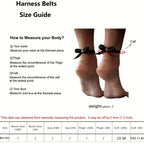 2Pcs Fashion Bowknot Anklets Luxurious PU Leather Ankle Cuffs with Bow Detail and Silver Studs for Women