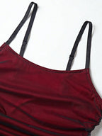 2025 Summer Women's Dress Red Pasta with Straps Pleated Strappy Dress Slim and Elegant Party Dress Long