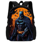 Child Superhero Batmans School Backpack with Lunch Bags ,Pencil Bags ,School Bags for Boys Girls Best Gift