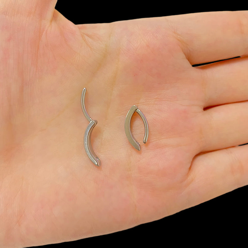 ASTM F136 Titanium PIERC Reverse Curved Clicker Navel Barbell Shiny CZ Sexy Belly Button Rings Bellybutton Sexy Piercing Jewelry