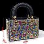 2025 Luxurious Italian Women's Party Shoes & Bag Set â€?Elegant Golden Rhinestone Spring/Summer Sandals with Pointed High Heels f