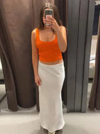 Elegant Sequined Orange Cardigans Women Y2k O-neck Short Sleeve One Button Female Tops 2025 Street Summer Lady Chic Knitwear