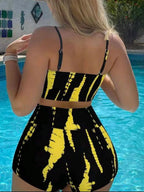 2025 Print High Waist String Two Piece Bikini Women Swimwear Female Swimsuit Bathers Bathing Swimming Suit Beachwear Summer