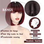 HAIRJOY Women Short  Straight  White Bob Wig with Bangs  Synthetic Hair for Daily Party Cosplay Halloween