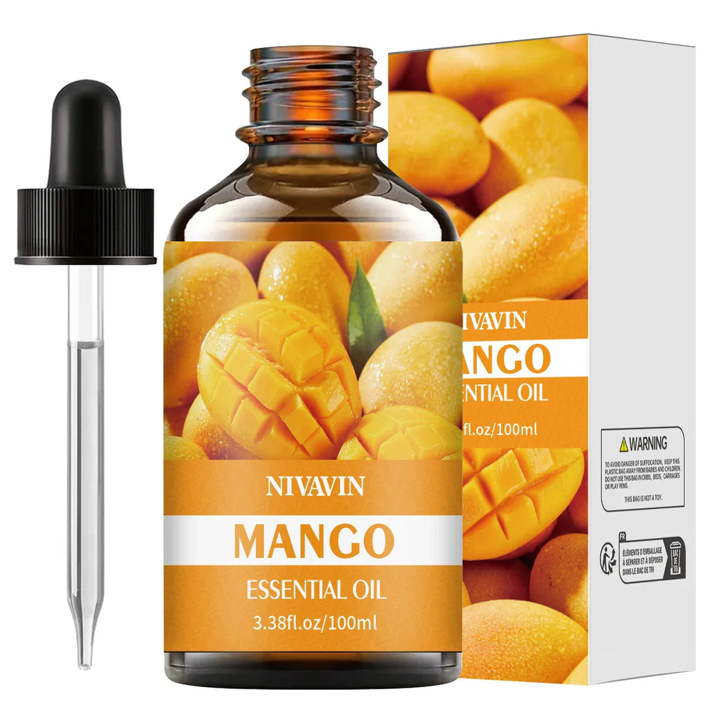 30ml/60ml/100ml mango essential oil is suitable for facial hydration, moisturizing, hair care, skin care, and perfume making