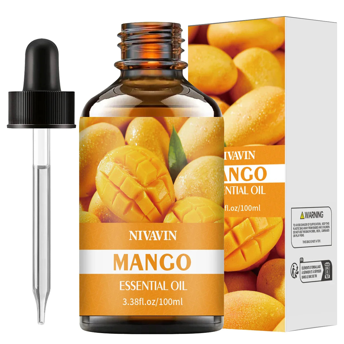 30ml/60ml/100ml mango essential oil is suitable for facial hydration, moisturizing, hair care, skin care, and perfume making