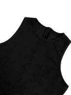 1810European and American women's fashion round neck back invisible zipper slim fit sleeveless street trend solid color jumpsuit