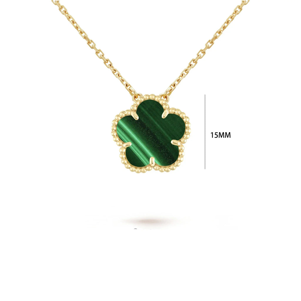 7 colors classic simple five-leaf flower pendant necklace natural stones clover Choker Chain for women party daily wear jewelry