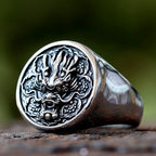 2024 New Fashion 316L Stainless Steel 3D  dragon Head Ring High Polished Men's Animal Jewelry for men gift