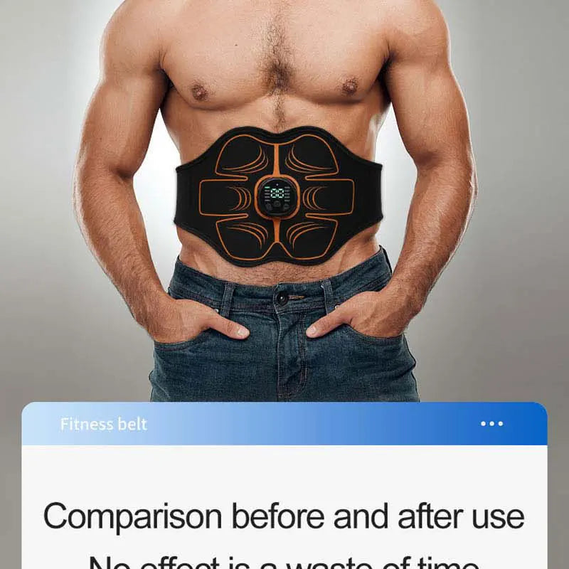 Abs Trainer EMS Abdominal Muscle Stimulator Electric Toning Belt USB Recharge Waist Belly Weight Loss Home Gym Fitness Equiment