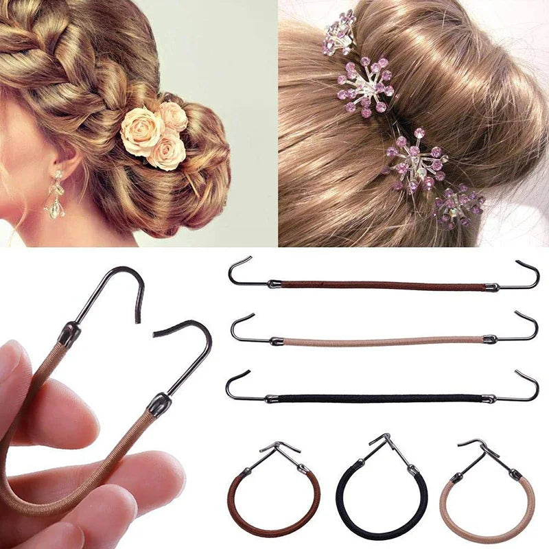 5/10/20 Pieces of Fashionable Double Hook Headband Rubber High Elasticity Design Headband Ponytail Headwear Women's Accessories