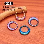 ASTM F136 Titanium 16G Moon Septum Hoop Ring Anodizing Hinged Segment Nose Clicker Tragus Helix Daith Earring Piercing Jewelry
