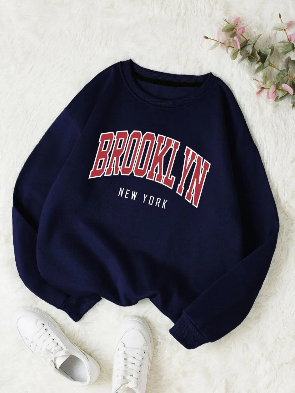Brooklyn New Work Printed Hoodies Women Cotton Colorful Clothes  Basic Trend Hooded Tops Be Durable Harajuku Hoodie Womens
