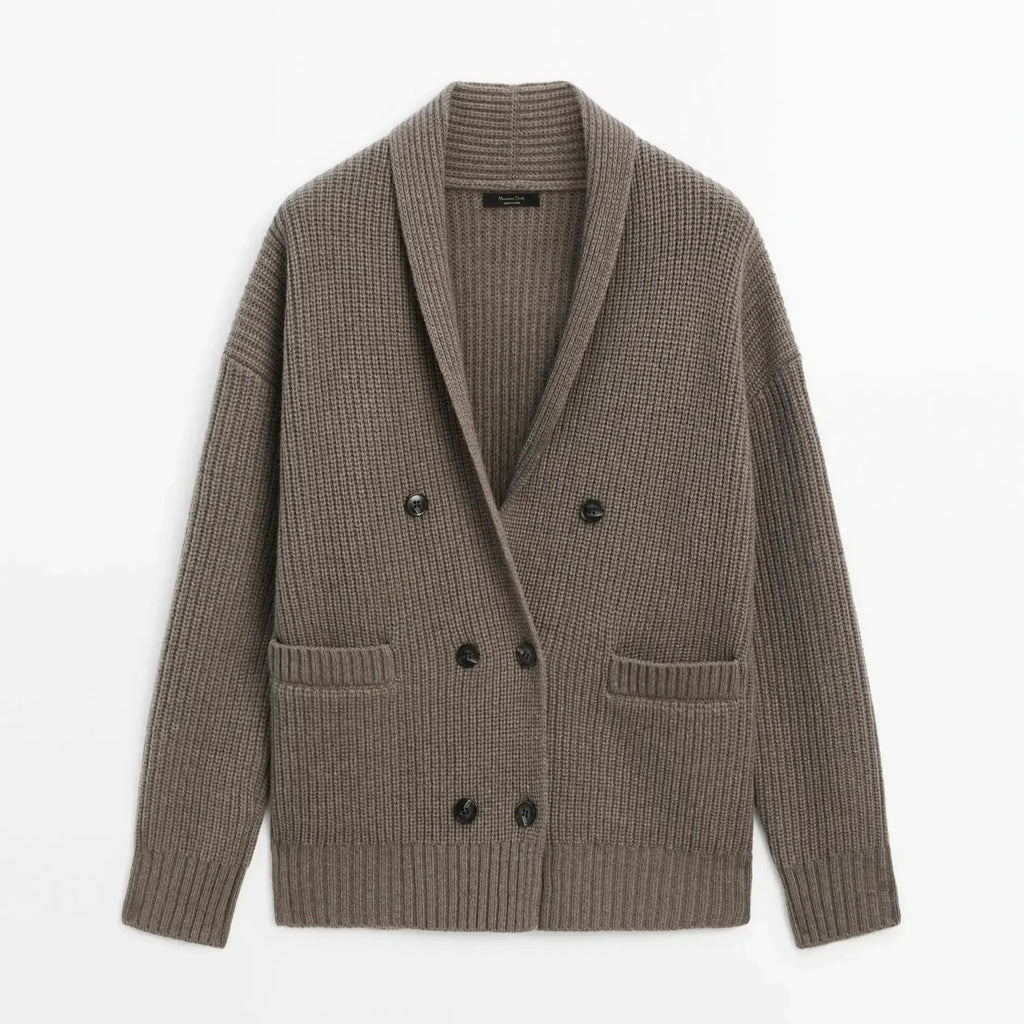 Ethereal costume 2025 massidutti spring new style of Old Money Wind Casual British Soft Double-Breasted V-Neck Knitted Cardigan