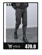 EAM 2024 New Fashion Winter Stand Collar Irregular Long Type Black Cotton-padded Clothes Loose Coat Black Jacket Woman YA771