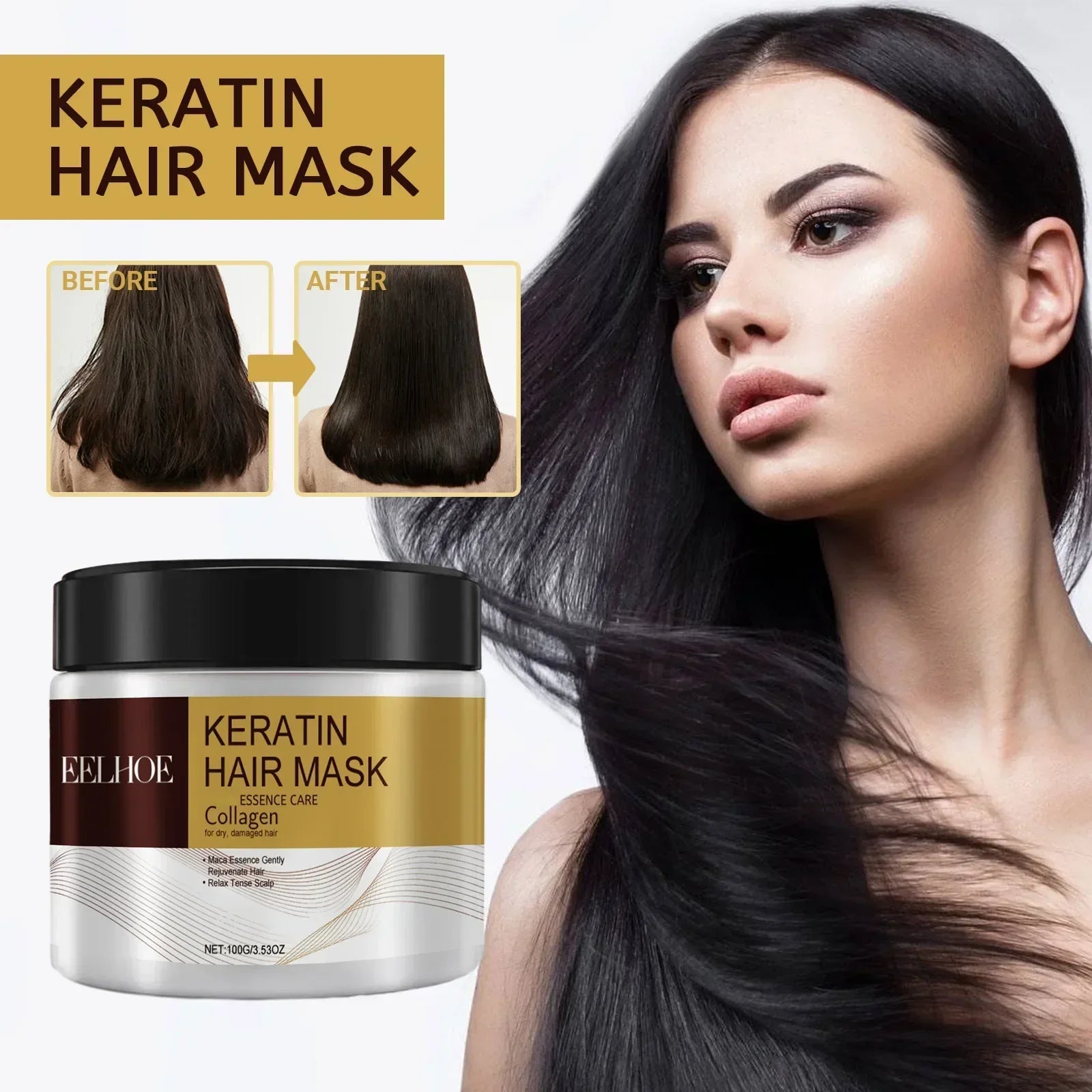 Hair Membrane Natural Repair Hair Mask Prevent Dryness Split Ends Repair Damage Frizz Tangles Soft Smooth Hair Care Products