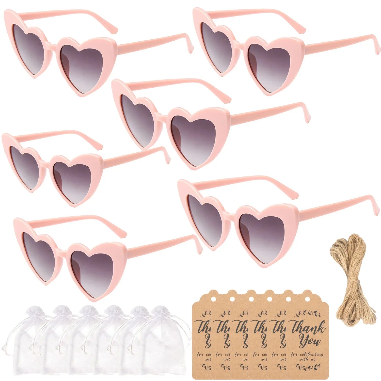 12-60Pcs Wedding Bridal Heart Shaped Sunglasses Party Favors Gift for Guests Bachelorette Hen Party Glasses Bridal Shower Decor