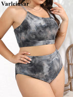 0XL - 4XL Tie Dye Bikini Large Size Swimwear Plus Size Women Swimsuit Female Two-pieces Bikini set Bather Bathing Suit V4841B