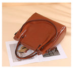 Burminsa Retro Cowhide Genuine Leather Handbags For Women 2025 Luxury Designer Work Tote Shopping Ladies Shoulder Crossbody Bags