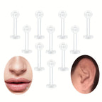 10~20pcs/Set Transparent Acrylic Bioflex Tragus Retainer Lip Studs Ear Helix Earring 6mm 8mm 10mm 12mm Body Piercing Jewelry