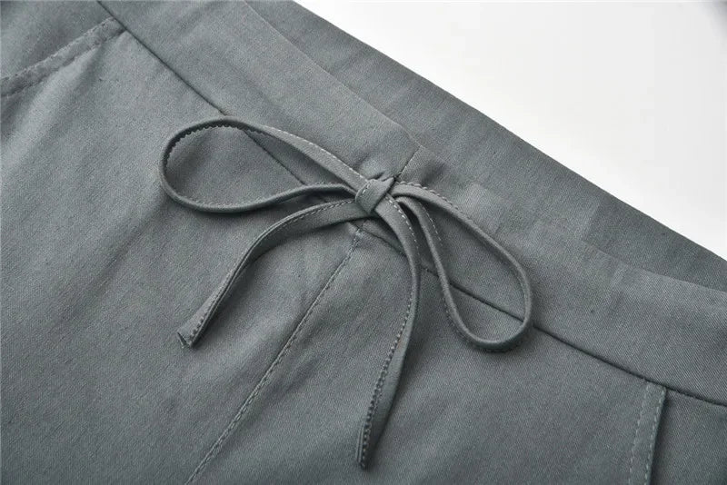 2022 New Solid Jogger Women's Cargo Pants Multi-Pocket Drawstring Elastic Waist Women Sports Pants Streetwear Casual Long Pant