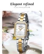 CURREN Women Watch Quartz Watch for Ladies Simple Elegant Dress Wristwatch Stainless Steel Bracelet
